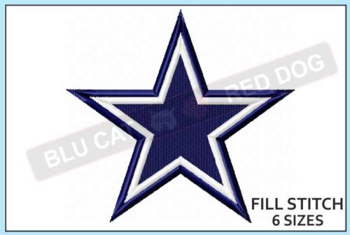 Dallas Cowboys Embroidery Design ⋆ in 6 sizes ⋆ Blu Cat Red Dog