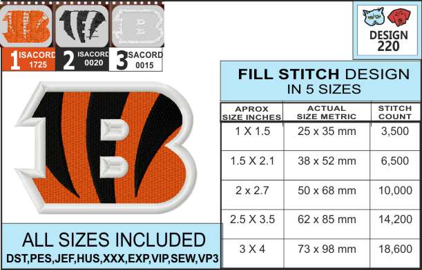 cincinnati-bengals-embroidery-design-infochart