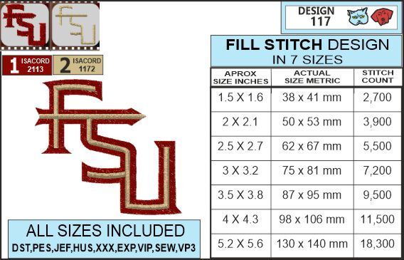 FSU Alt Embroidery Design - Image 2